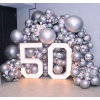 Balony lateksowe metaliczne srebrne 50 sztuk
